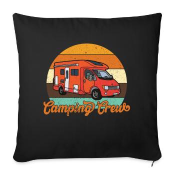 Motorhome Camping - Sofa pillowcase 17,3'' x 17,3'' (45 x 45 cm) - black - Front