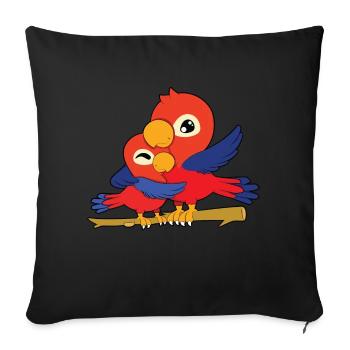Câlins de la famille Parrot - Housse de coussin décorative 45 x 45 cm - noir - Devant