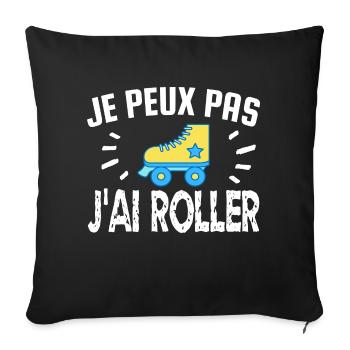 je peux pas j'ai roller - Housse de coussin décorative 45 x 45 cm - noir - Devant