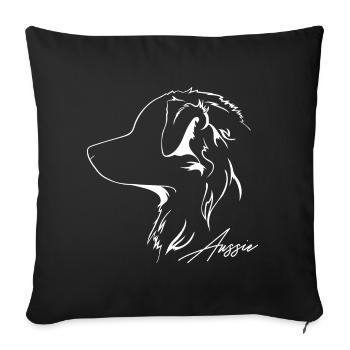 AUSSIE Chiens de berger australien Chien de troupeau Wilsigns - Housse de coussin décorative 45 x 45 cm - noir - Devant