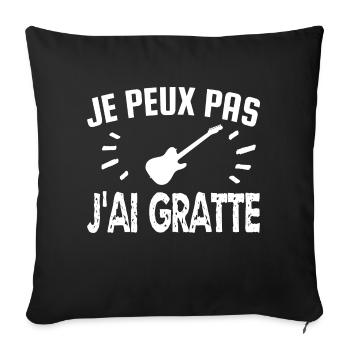 je peux pas j'ai gratte - Housse de coussin décorative 45 x 45 cm - noir - Devant