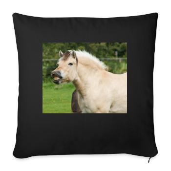 Cheval. Cheval. - Housse de coussin décorative 45 x 45 cm - noir - Devant