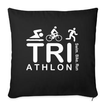 Triathlon Swim Bike Run - Sofa pillowcase 17,3'' x 17,3'' (45 x 45 cm) - black - Front