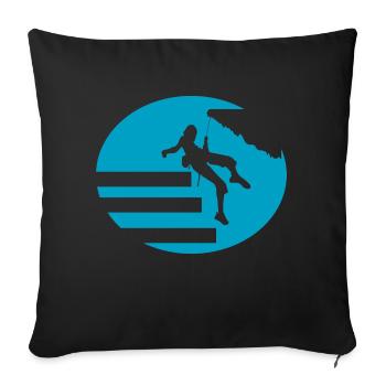 Bouldern Klettern Climbing - Sofakissenbezug 45 x 45 cm - Schwarz - Vorne
