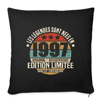 Les légendes sont nées en 1997 - Housse de coussin décorative 45 x 45 cm - noir - Devant