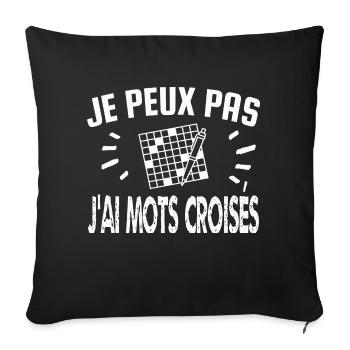je peux pas j'ai mots croisés - Housse de coussin décorative 45 x 45 cm - noir - Devant