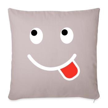 Smile, funny face funny pictures - Sofa pillowcase 17,3'' x 17,3'' (45 x 45 cm) - light taupe - Front