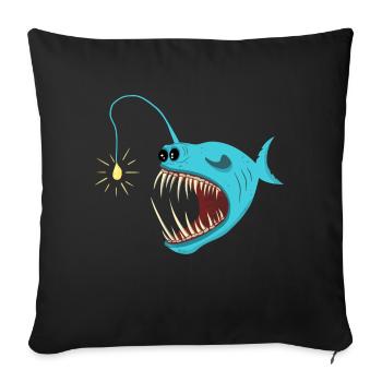 Deep-sea angler Deep-sea angler fish - Sofa pillowcase 17,3'' x 17,3'' (45 x 45 cm) - black - Front