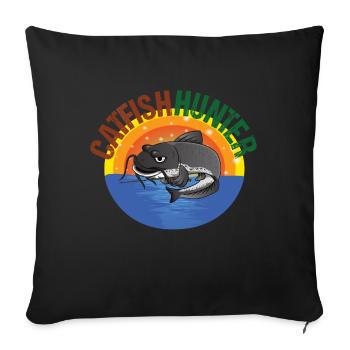 Welsangler Waller Catfish Fishing Wels Wallerangler - Sofa pillowcase 17,3'' x 17,3'' (45 x 45 cm) - black - Front