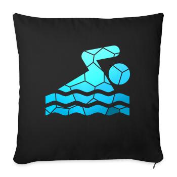 Swimmer - Sofa pillowcase 17,3'' x 17,3'' (45 x 45 cm) - black - Front