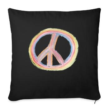 Peace - Sofakissenbezug 45 x 45 cm - Schwarz - Vorne