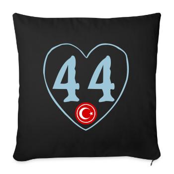 Malatya 44 Herz - Sofakissenbezug 45 x 45 cm - Schwarz - Vorne