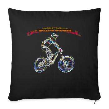 MTB downhill mountain bike - Sofa pillowcase 17,3'' x 17,3'' (45 x 45 cm) - black - Front
