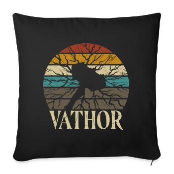 Fathor Vathor Père Thor Hammer Cadeau de fête des pères - Housse de coussin décorative 45 x 45 cm - noir - Devant