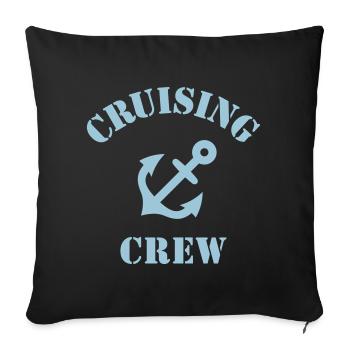 Cruising Crew (Schiffscrew / Anker) - Sofakissenbezug 45 x 45 cm - Schwarz - Vorne