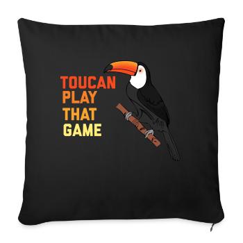 Bird Watcher Toucan Play That Game - Sofa pillowcase 17,3'' x 17,3'' (45 x 45 cm) - black - Front