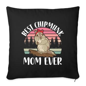 Tamia | de compagnie Idées cadeaux Chipmunk - Housse de coussin décorative 45 x 45 cm - noir - Devant
