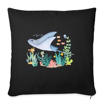 Ray Sea - Sofa pillowcase 17,3'' x 17,3'' (45 x 45 cm) - black - Front