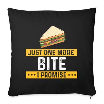 Nourriture Amour Sandwich Fromage Cadeau Ketchup - Housse de coussin décorative 45 x 45 cm - noir - Devant
