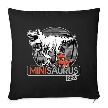 Minisaurus rex Cadeau garçon dinosaure - Housse de coussin décorative 45 x 45 cm - noir - Devant