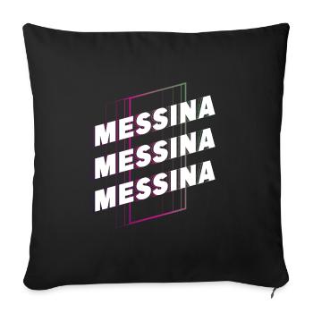 Messina Italy City Font Skyline Home - Sofa pillowcase 17,3'' x 17,3'' (45 x 45 cm) - black - Front