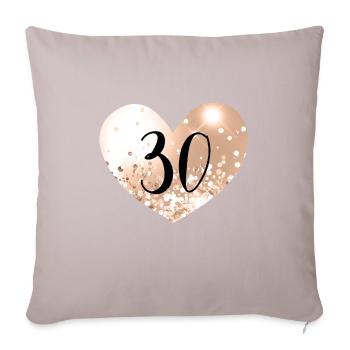 30 nombre de cœurs - Housse de coussin décorative 45 x 45 cm - taupe clair - Devant