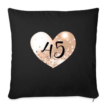 45 Heart Number - Sofa pillowcase 17,3'' x 17,3'' (45 x 45 cm) - black - Front