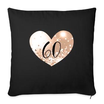 60 Nombre de cœur - Housse de coussin décorative 45 x 45 cm - noir - Devant