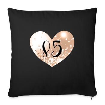 85 Herz Zahl - Sofakissenbezug 45 x 45 cm - Schwarz - Vorne