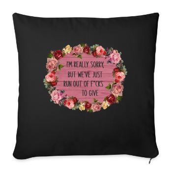 Ne donnez pas un cadeau de mauvaises fleurs en disant imbécile - Housse de coussin décorative 45 x 45 cm - noir - Devant