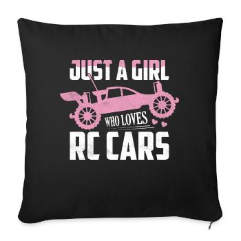 Just A Girl Who Loves RC Cars Model Car Remote Co - Sofa pillowcase 17,3'' x 17,3'' (45 x 45 cm) - black - Front