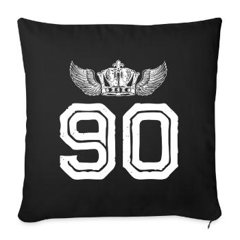 90 Number crown - Sofa pillowcase 17,3'' x 17,3'' (45 x 45 cm) - black - Front