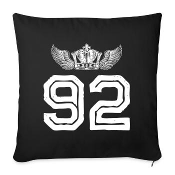 92 Number crown - Sofa pillowcase 17,3'' x 17,3'' (45 x 45 cm) - black - Front