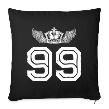 99 Number crown - Sofa pillowcase 17,3'' x 17,3'' (45 x 45 cm) - black - Front