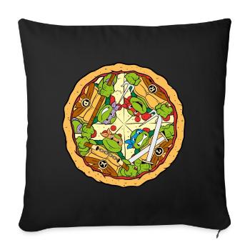 Teenage Mutant Ninja Turtles Pizza - Sofa pillowcase 17,3'' x 17,3'' (45 x 45 cm) - black - Front