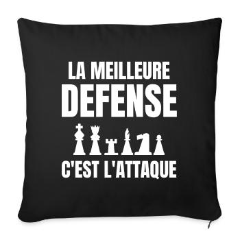 échec, échec et mat, joueur d'échecs - Housse de coussin décorative 45 x 45 cm - noir - Devant