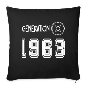 Génération X 1963 - Housse de coussin décorative 45 x 45 cm - noir - Devant