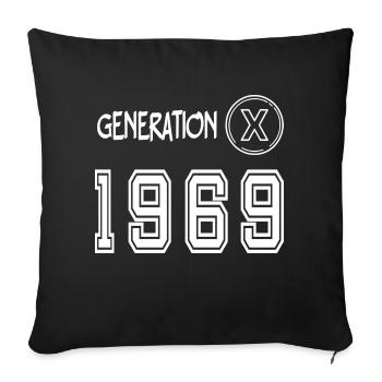 Génération X 1969 - Housse de coussin décorative 45 x 45 cm - noir - Devant