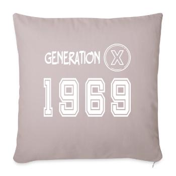Génération X 1969 - Housse de coussin décorative 45 x 45 cm - taupe clair - Devant