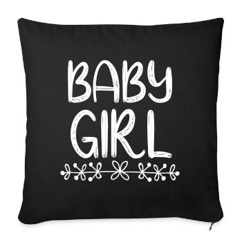 Baby Girl Flowers - Sofa pillowcase 17,3'' x 17,3'' (45 x 45 cm) - black - Front