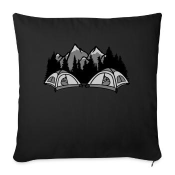 Forest campers live outside - Sofa pillowcase 17,3'' x 17,3'' (45 x 45 cm) - black - Front