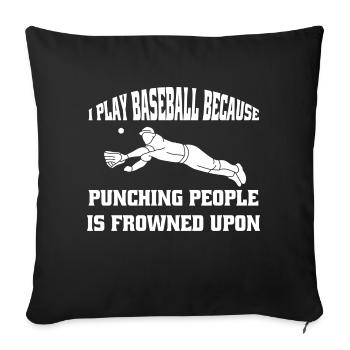 Baseball Baseball Lover Cadeau Jeu de baseball - Housse de coussin décorative 45 x 45 cm - noir - Devant
