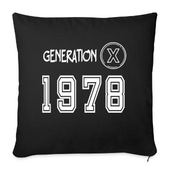 Génération X 1978 - Housse de coussin décorative 45 x 45 cm - noir - Devant