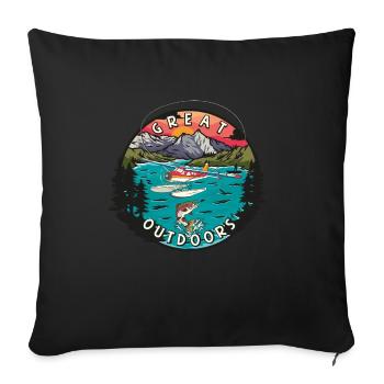 Hydravion de plein air - Housse de coussin décorative 45 x 45 cm - noir - Devant