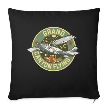 Vol dans le Grand Canyon - Housse de coussin décorative 45 x 45 cm - noir - Devant