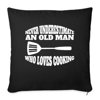 Cuisine Cuisinier Drôle Boulanger Cadeau Hobby Chef - Housse de coussin décorative 45 x 45 cm - noir - Devant