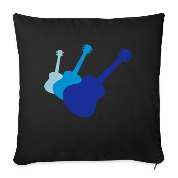 3 guitars guitar guitar play - Sofa pillowcase 17,3'' x 17,3'' (45 x 45 cm) - black - Front