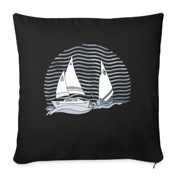 Segelboote - Sofakissenbezug 45 x 45 cm - Schwarz - Vorne