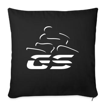 Logo GS pilote n°5 | Blanc - Housse de coussin décorative 45 x 45 cm - noir - Devant