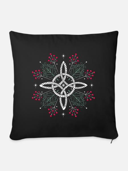 Nudo de bruja Ilex Holly - Funda de cojín, 45 x 45 cm - negro